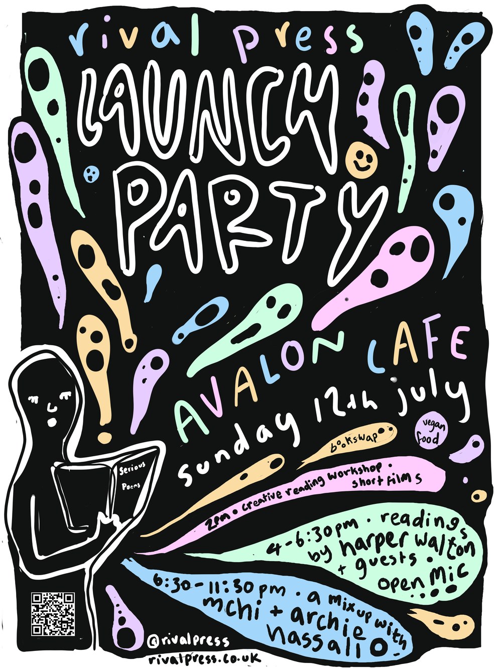 rival press launch party poster
